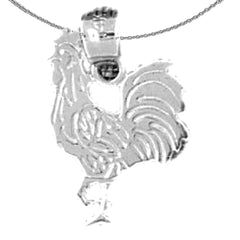 14K or 18K Gold Rooster Pendant