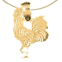 14K or 18K Gold Rooster Pendant