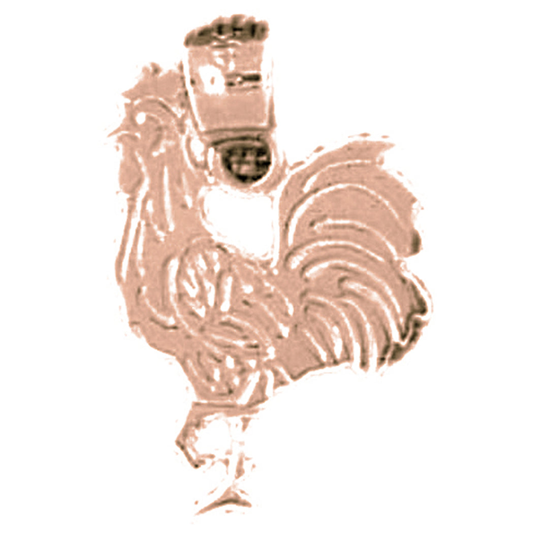14K or 18K Gold Rooster Pendant