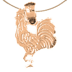 14K or 18K Gold Rooster Pendant