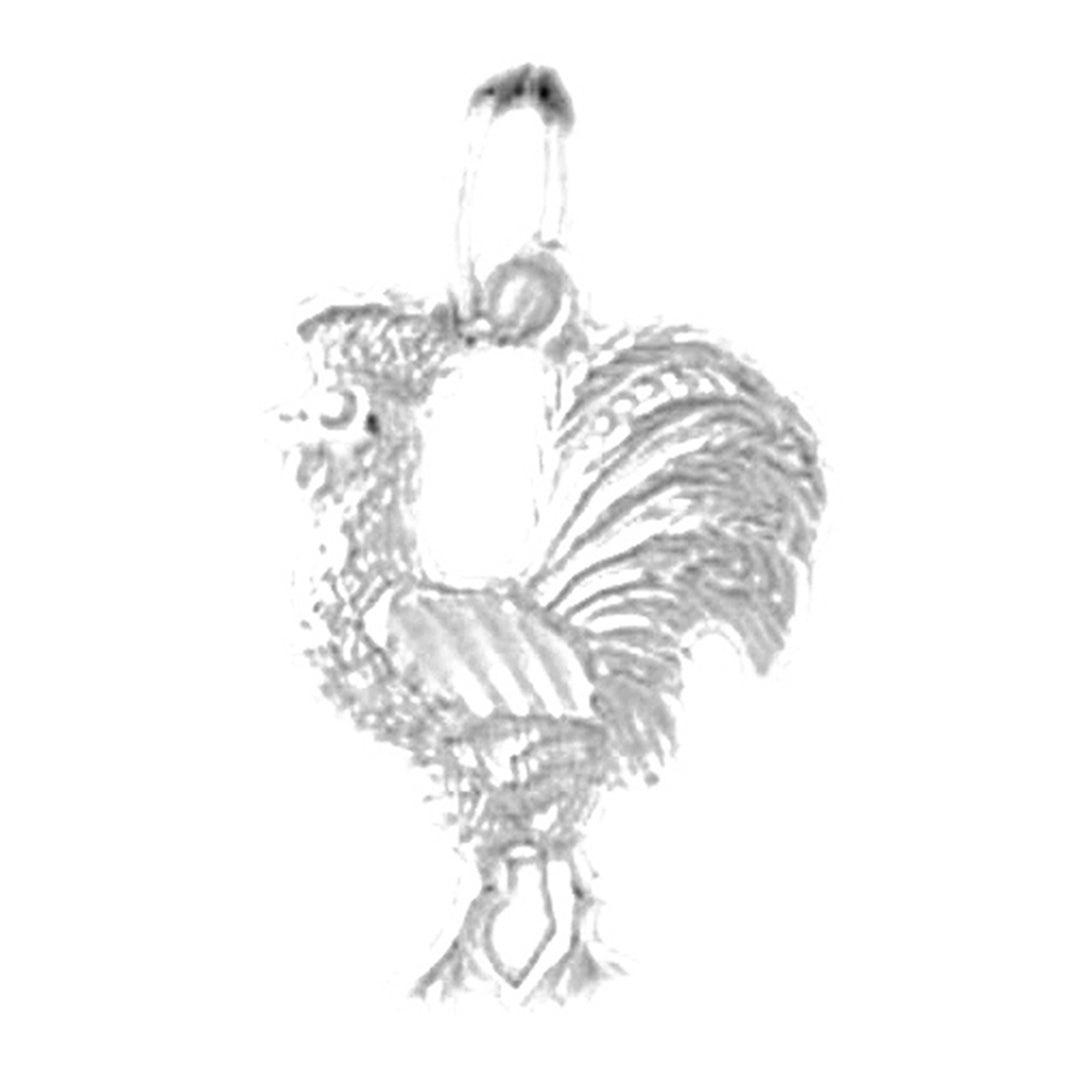14K or 18K Gold Rooster Pendant