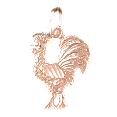 14K or 18K Gold Rooster Pendant