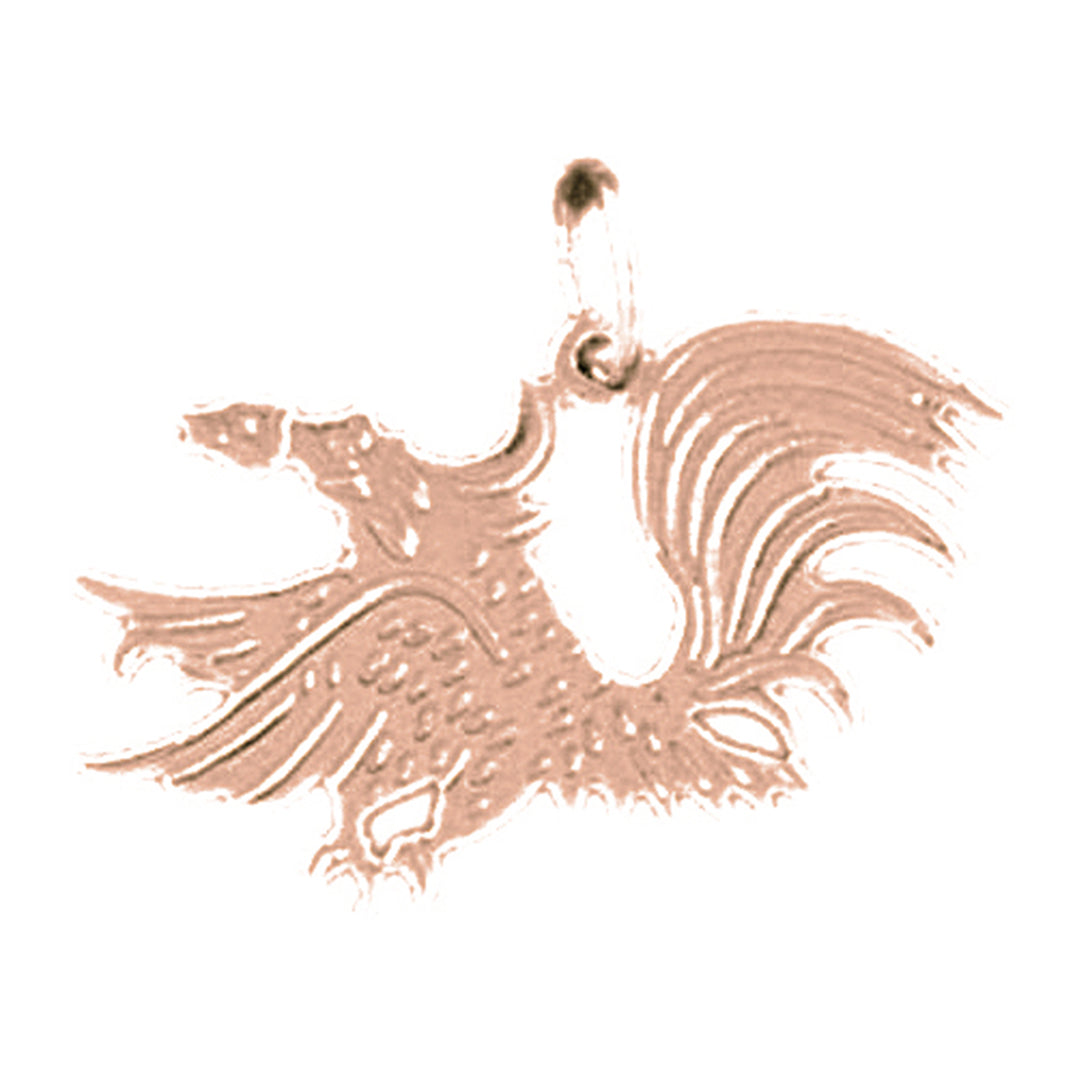 14K or 18K Gold Rooster Pendant