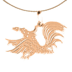 14K or 18K Gold Rooster Pendant