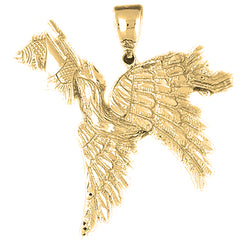 10K, 14K or 18K Gold Pelican Pendant