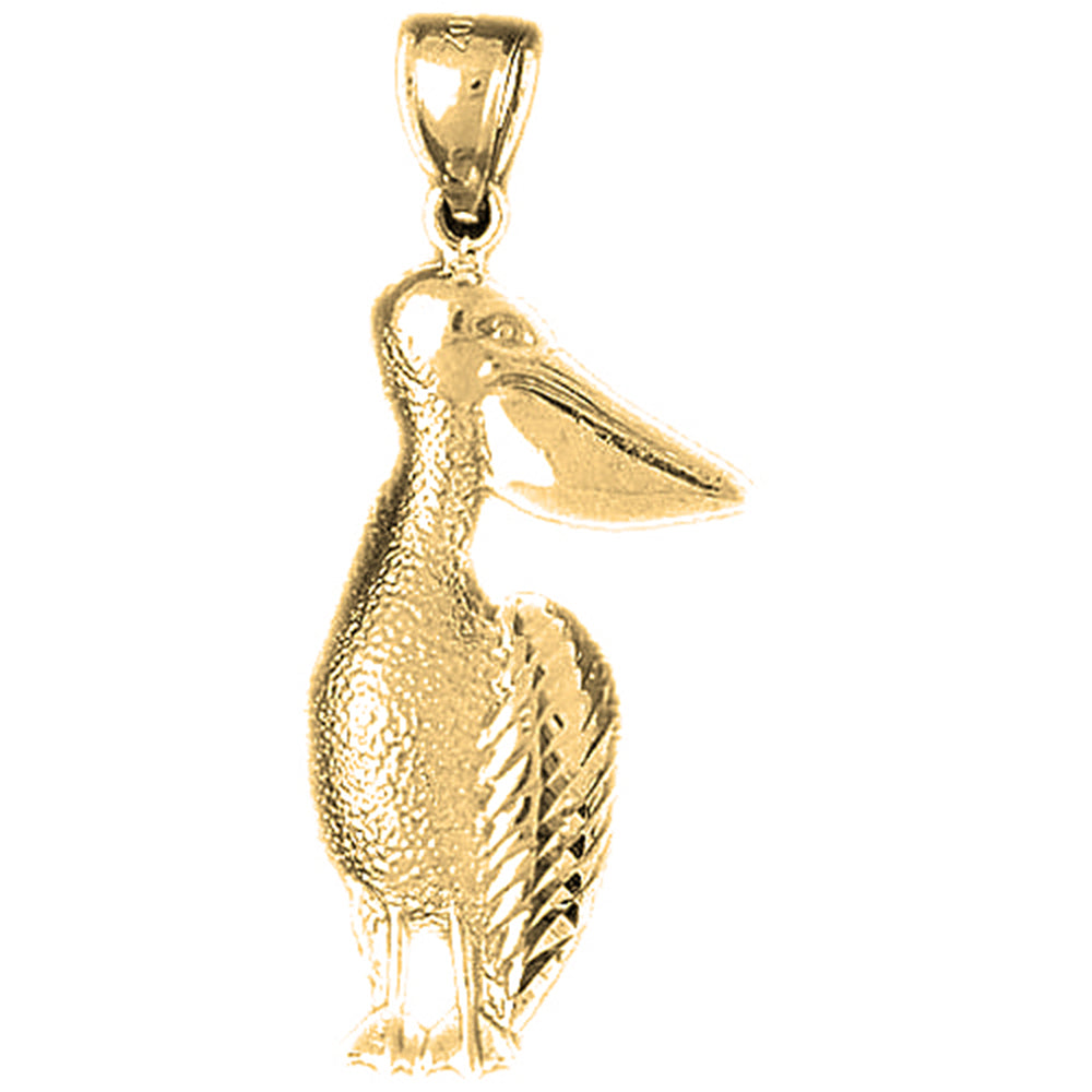 10K, 14K or 18K Gold Pelican Pendant