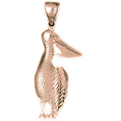 10K, 14K or 18K Gold Pelican Pendant