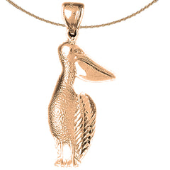 10K, 14K or 18K Gold Pelican Pendant