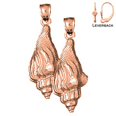 14K or 18K Gold Conch Shell Earrings