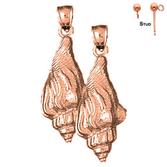 14K or 18K Gold Conch Shell Earrings
