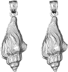 14K or 18K Gold 32mm Conch Shell Earrings