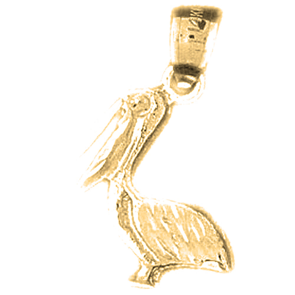 14K or 18K Gold Pelican Pendant