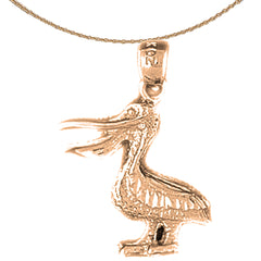 14K or 18K Gold Pelican Pendant