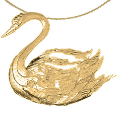 10K, 14K or 18K Gold Swan Pendant
