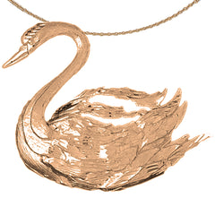10K, 14K or 18K Gold Swan Pendant