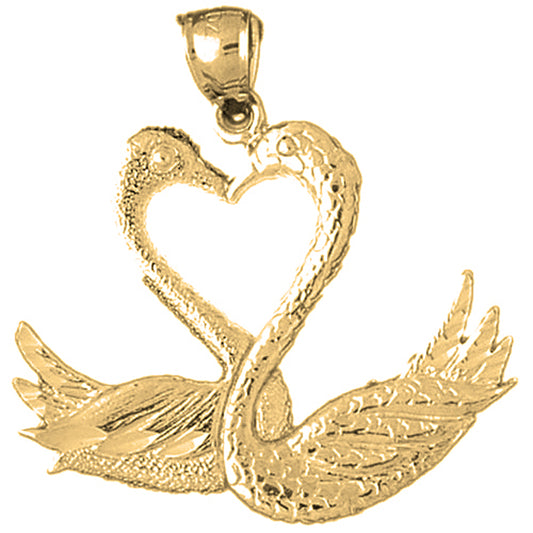 10K, 14K or 18K Gold Swan Pendant