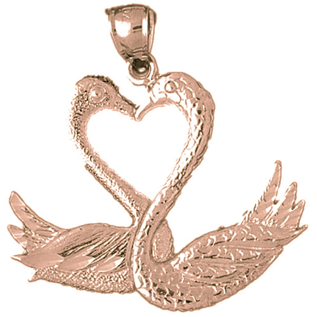 10K, 14K or 18K Gold Swan Pendant