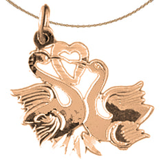 14K or 18K Gold Swan Pendant