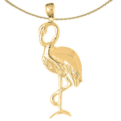 Flamingo-Anhänger aus 10 Karat, 14 Karat oder 18 Karat Gold