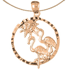 10K, 14K or 18K Gold Flamingo Pendant
