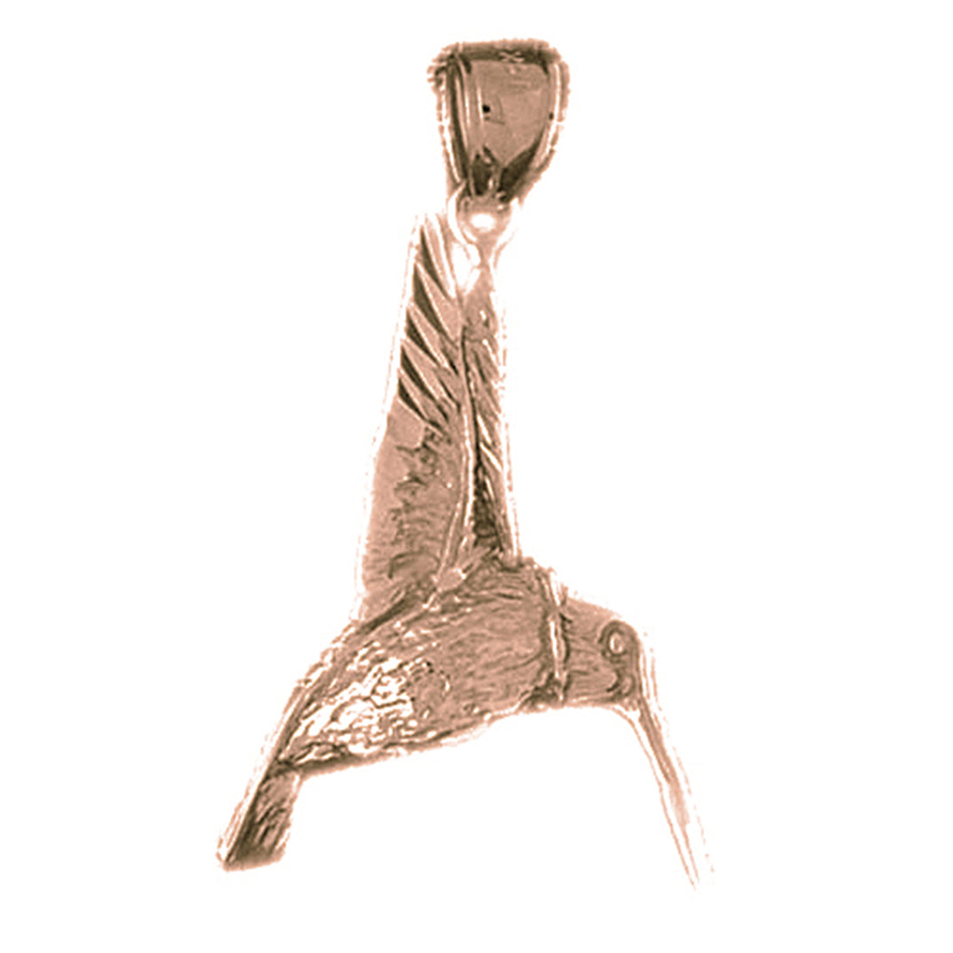 10K, 14K or 18K Gold Hummingbird Pendant