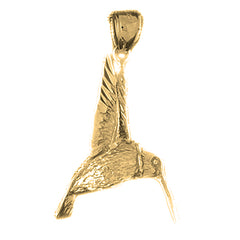 10K, 14K or 18K Gold Hummingbird Pendant