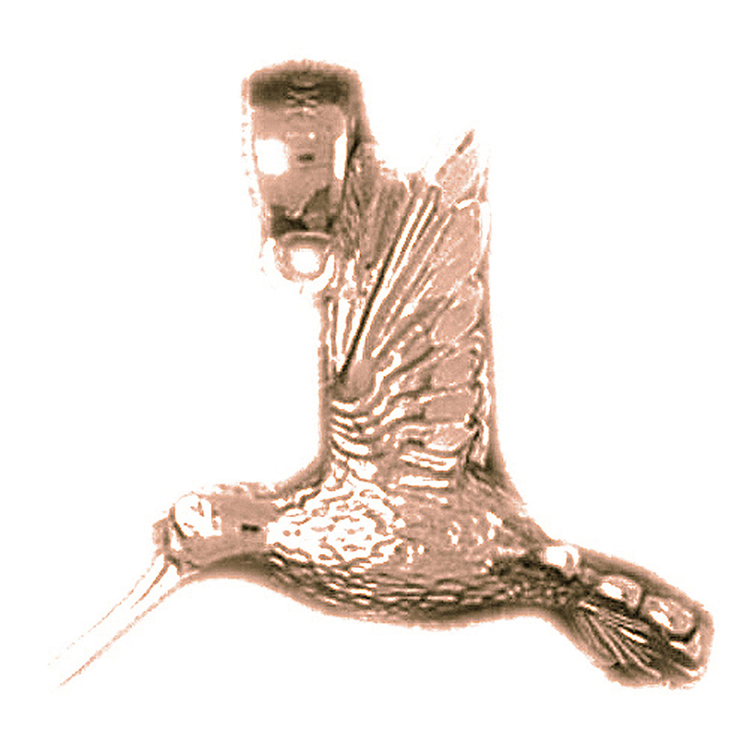 10K, 14K or 18K Gold Hummingbird Pendant