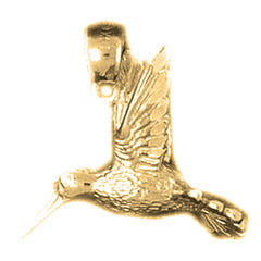 10K, 14K or 18K Gold Hummingbird Pendant