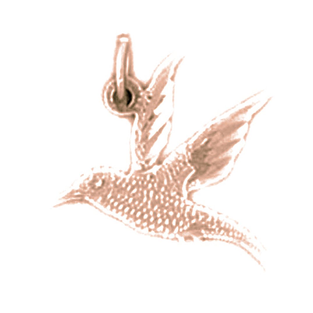 14K or 18K Gold Hummingbird Pendant
