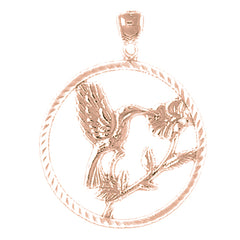 10K, 14K or 18K Gold Hummingbird Pendant