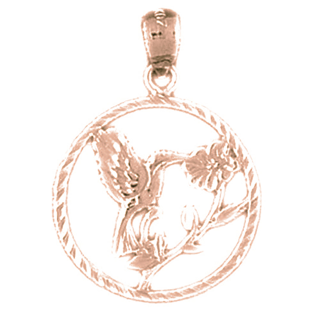 14K or 18K Gold Hummingbird Pendant