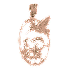 10K, 14K or 18K Gold Hummingbird Pendant