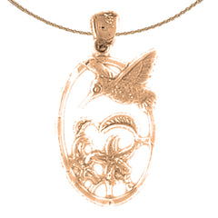 Kolibri-Anhänger aus 10 Karat, 14 Karat oder 18 Karat Gold