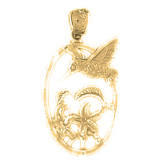 10K, 14K or 18K Gold Hummingbird Pendant