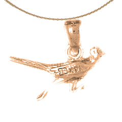 10K, 14K or 18K Gold 3D Roadrunner Pendant