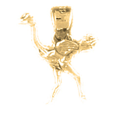 14K or 18K Gold 3D Ostrich Pendant