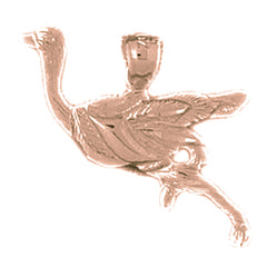 14K or 18K Gold Ostrich Pendant