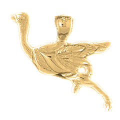 14K or 18K Gold Ostrich Pendant