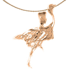 14K or 18K Gold Ostrich Pendant