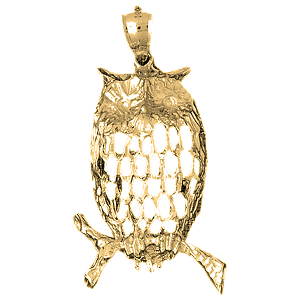 10K, 14K or 18K Gold Owl Pendant