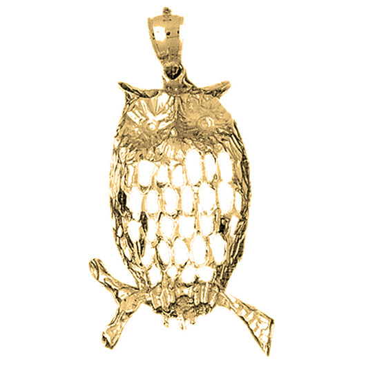 10K, 14K or 18K Gold Owl Pendant
