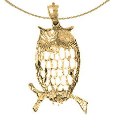 10K, 14K or 18K Gold Owl Pendant