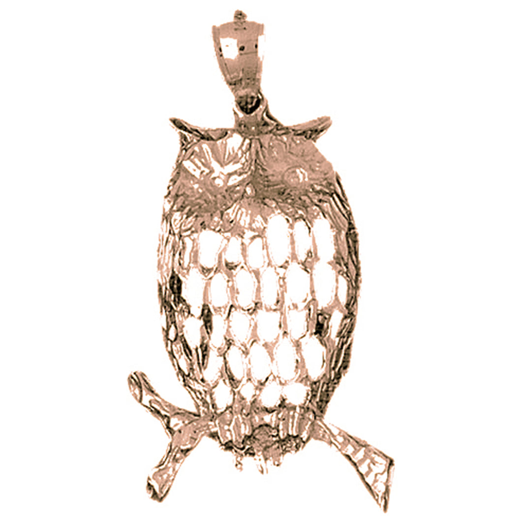 10K, 14K or 18K Gold Owl Pendant
