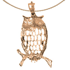 10K, 14K or 18K Gold Owl Pendant
