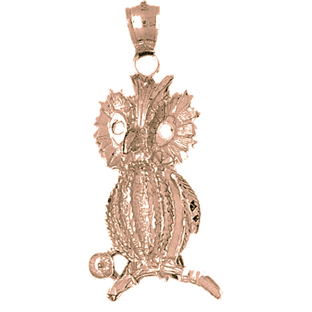 10K, 14K or 18K Gold Owl Pendant
