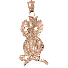 10K, 14K or 18K Gold Owl Pendant