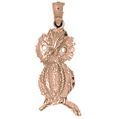 10K, 14K or 18K Gold Owl Pendant