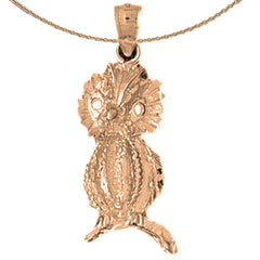 10K, 14K or 18K Gold Owl Pendant
