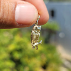 10K, 14K or 18K Gold Owl Pendant