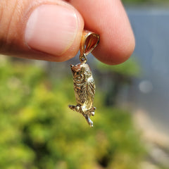 10K, 14K or 18K Gold Owl Pendant